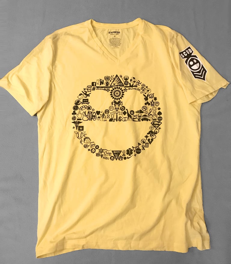 Image of Yellow REVAMPED VINTAGE Chaos Logo V-NECK