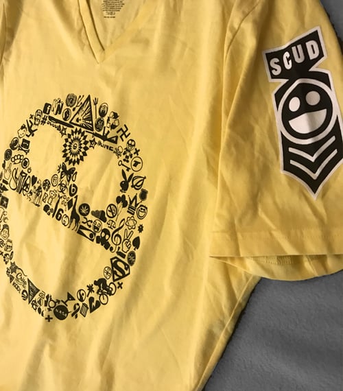 Image of Yellow REVAMPED VINTAGE Chaos Logo V-NECK