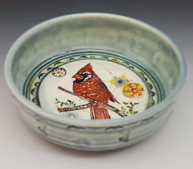 Cardinal Porcelain Dish