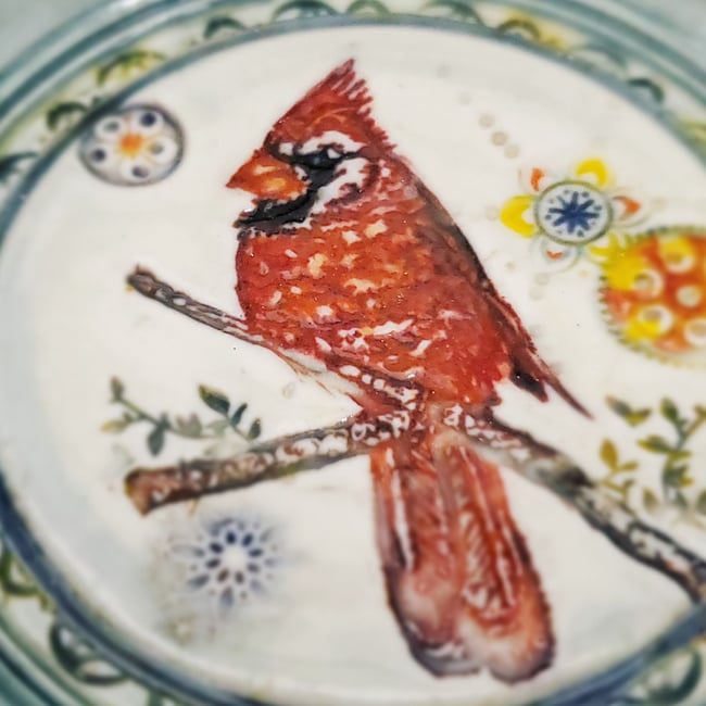 Cardinal Porcelain Dish