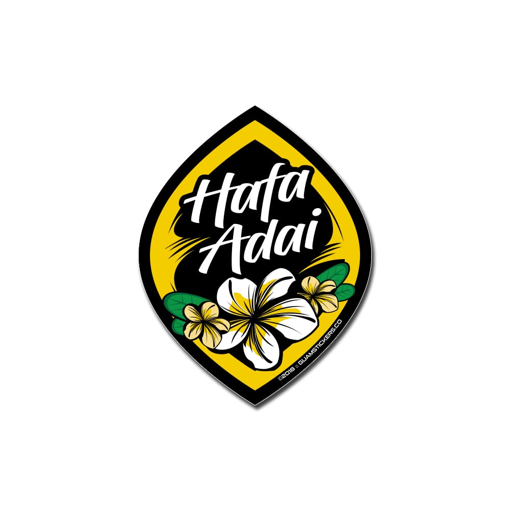 Hafa Adai Seal Plumeria Guamstickers Co