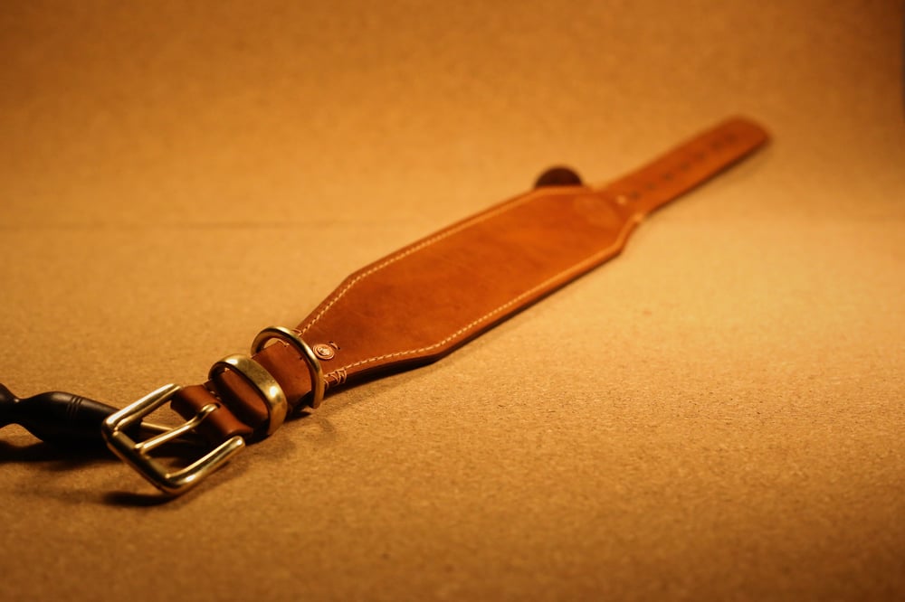 Image of Lined Greyhound Leather Collar