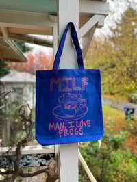Image 3 of MILF Man I Love Frogs Canvas Tote Bag