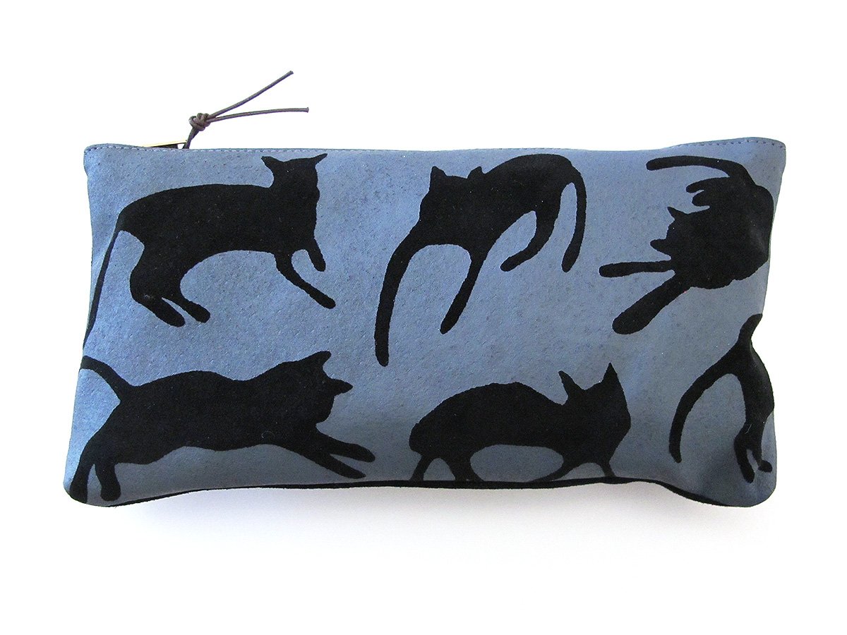 Image of Suede Grey Cats Purses