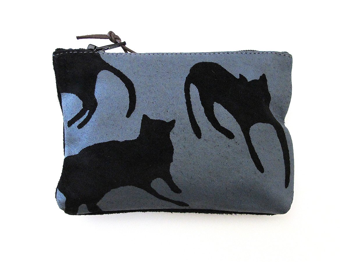 Image of Suede Grey Cats Purses