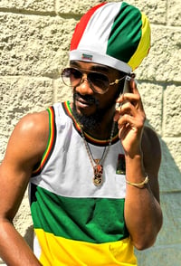 Image 2 of Jah Roots Stretch Hats (Ital-White, Yellow, Red, & Green)