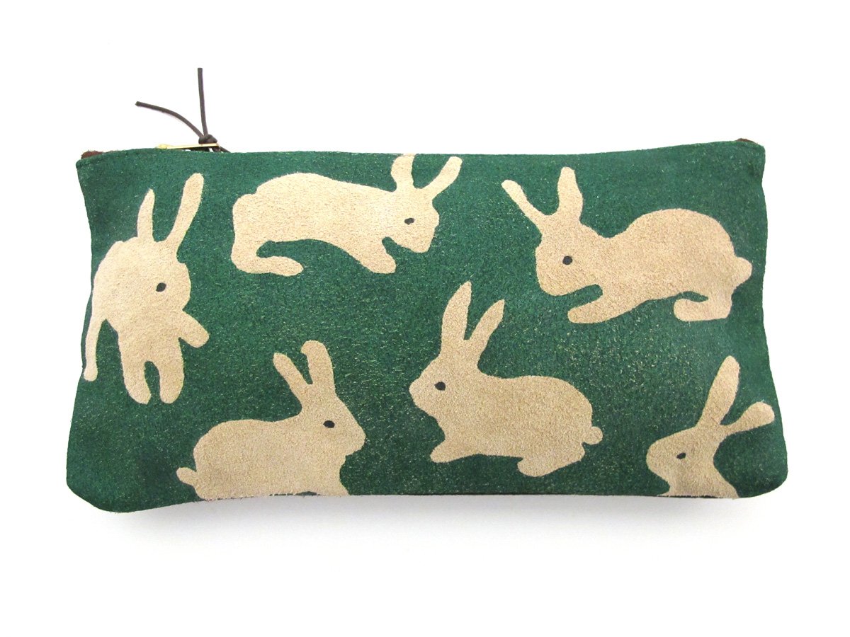 Image of Suede Green Rabbits Purses