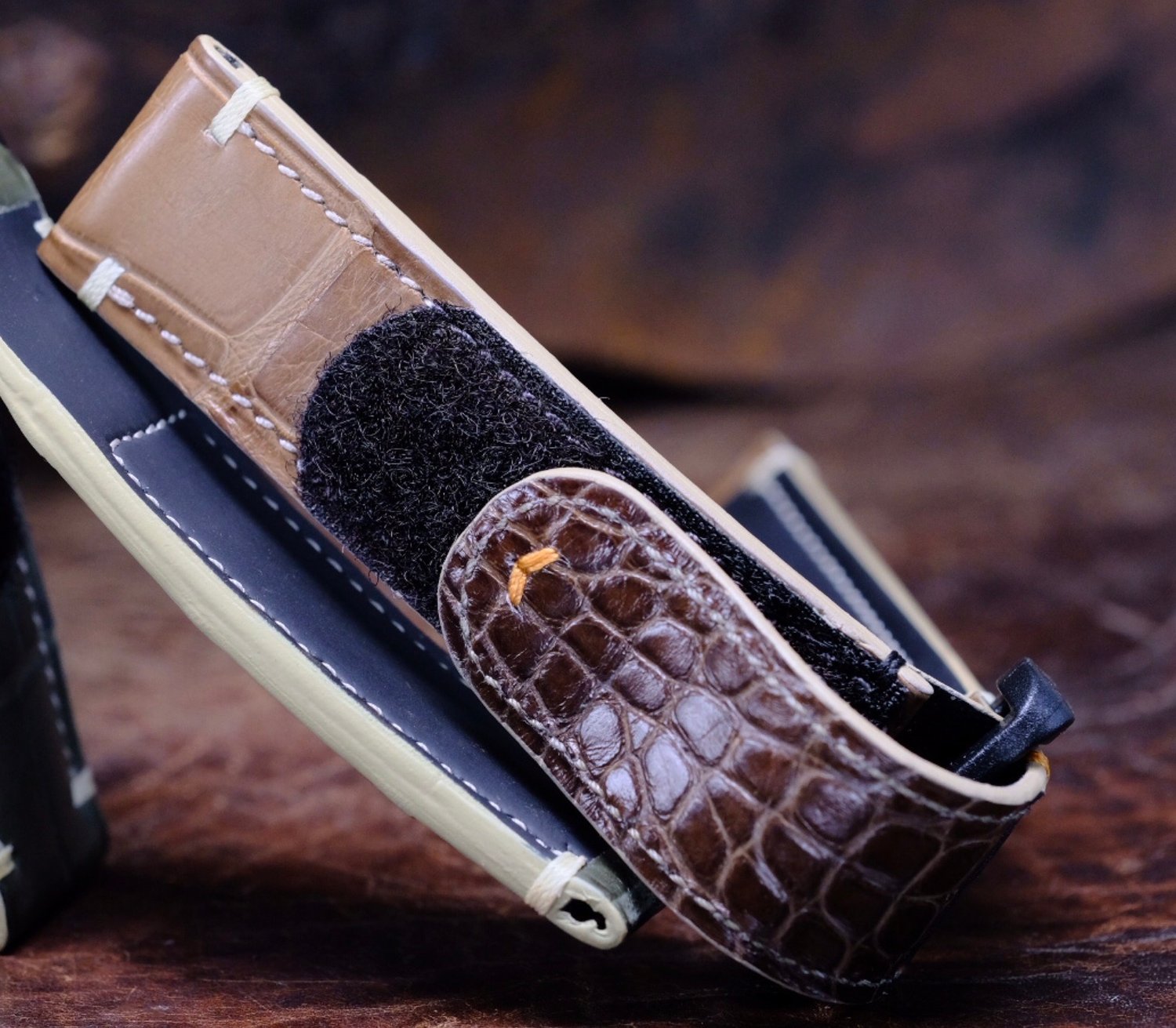 Image of EXOTIC VELCRO STRAP  2-TONE ALLIGATOR 20MM, $1500.00