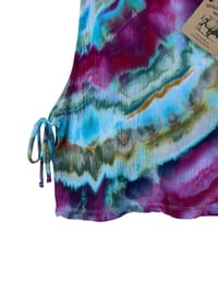 Image 3 of L 100% Cotton Woven Side-Tie Top in Tropical Geode Ice Dye