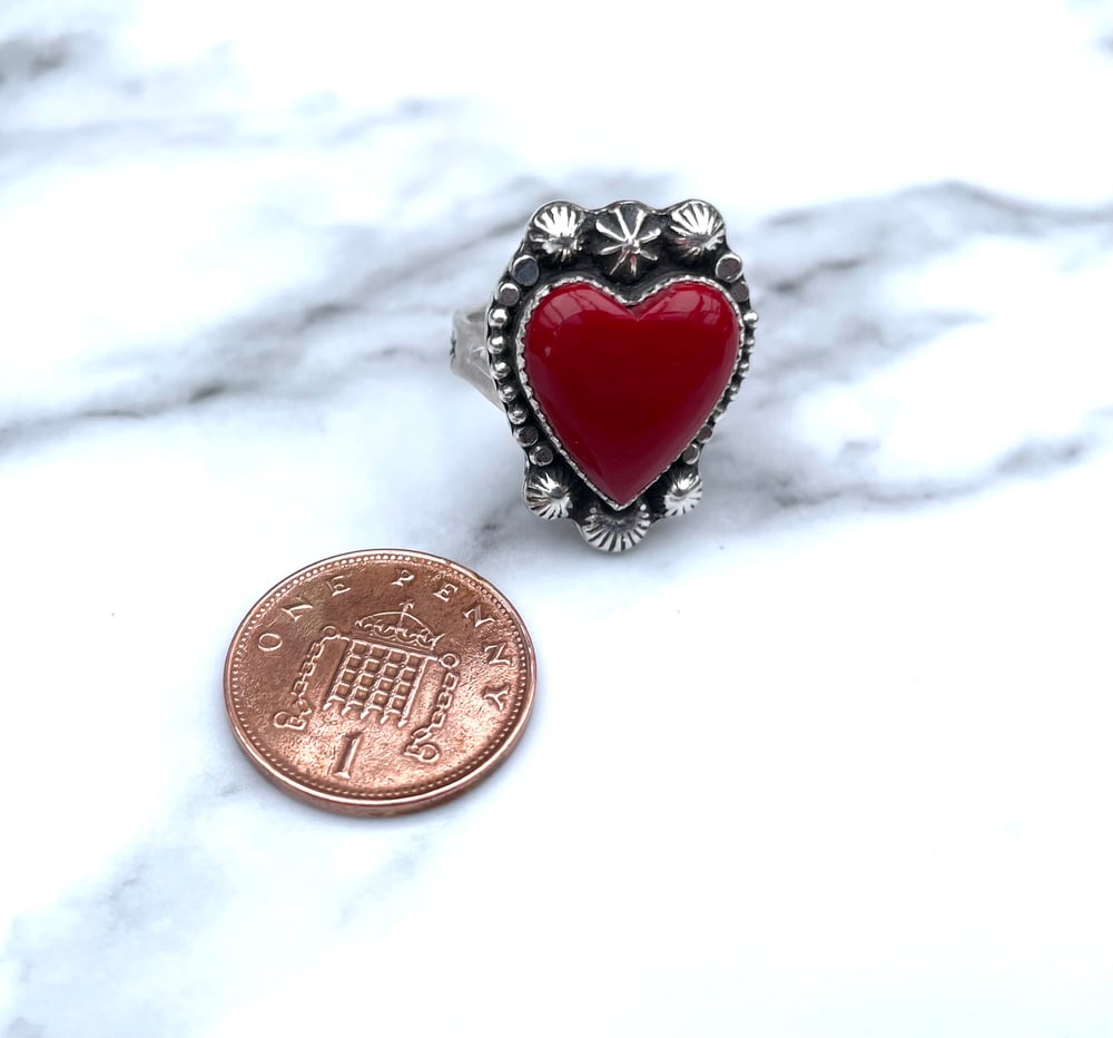 Handmade Sterling Silver Rosarita Heart Ring - Extra Embellishments