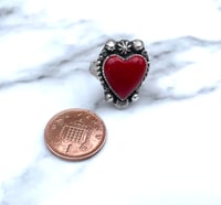 Image 5 of Handmade Sterling Silver Rosarita Heart Ring - Extra Embellishments 