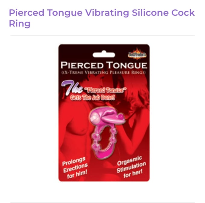 Image of Pierced tongue vibrating cock ring