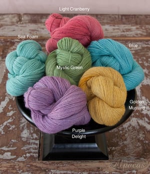 Alpaca Yarn - Hand Dyed with Eco-Friendly Dyes - Great Knitting Crochet Yarn - DK Weight