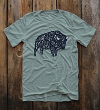 Image 3 of Dusty Blue Floral Bison T-shirt