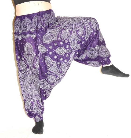 Image of Purple Mandala Deep Crotch Harem Pants