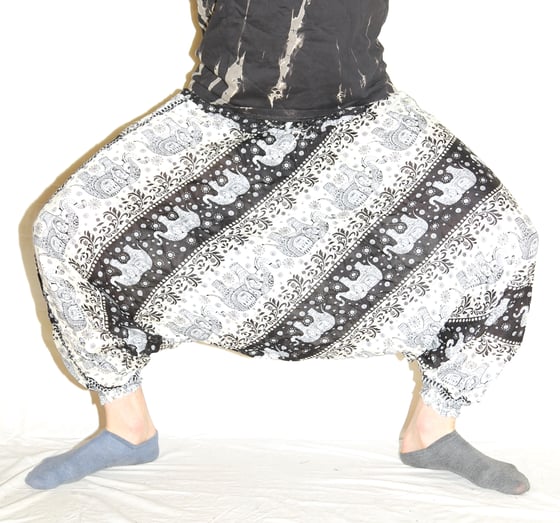 Image of Black Elephant Deep Crotch Harem Pants