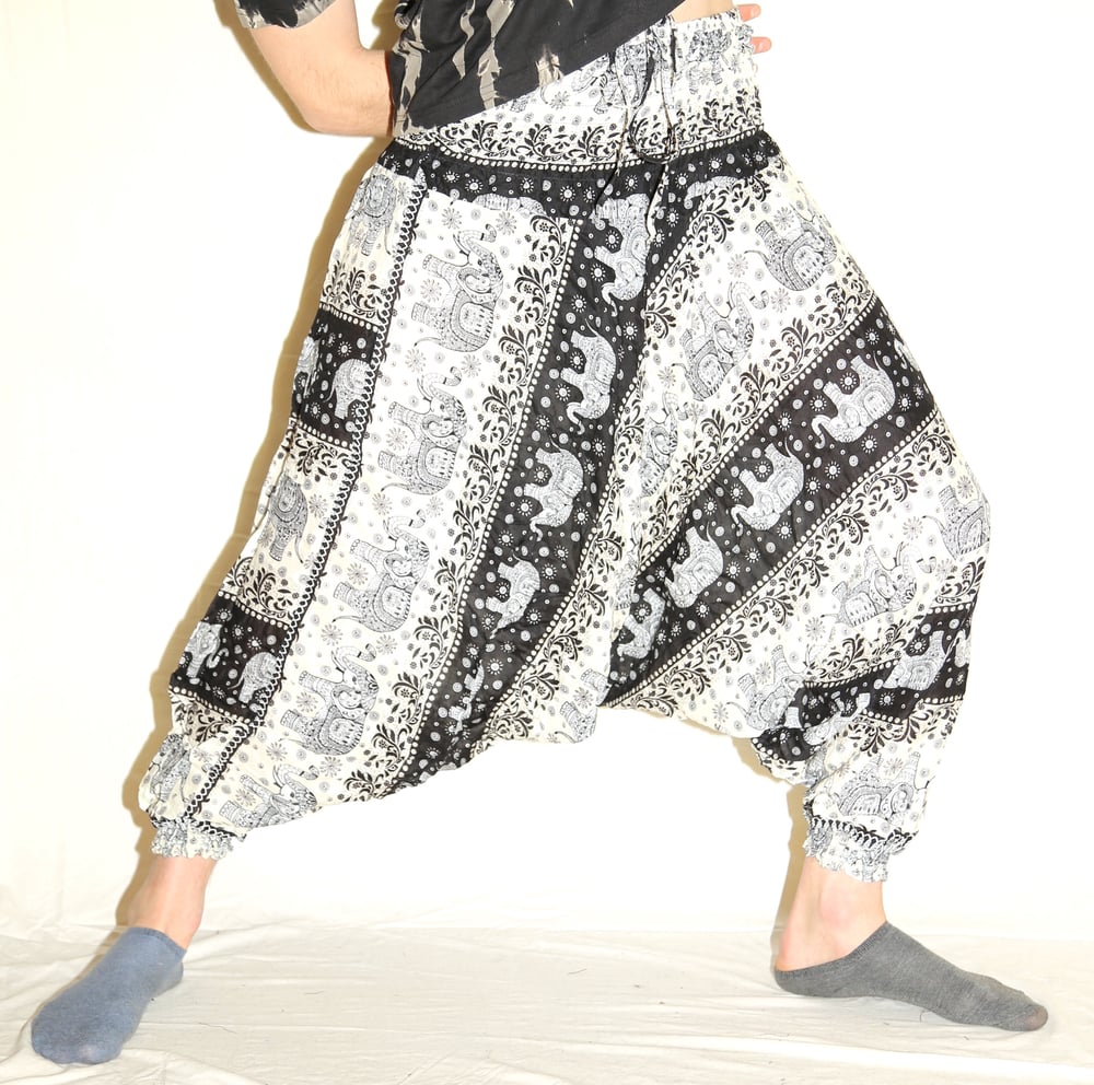 Image of Black Elephant Deep Crotch Harem Pants