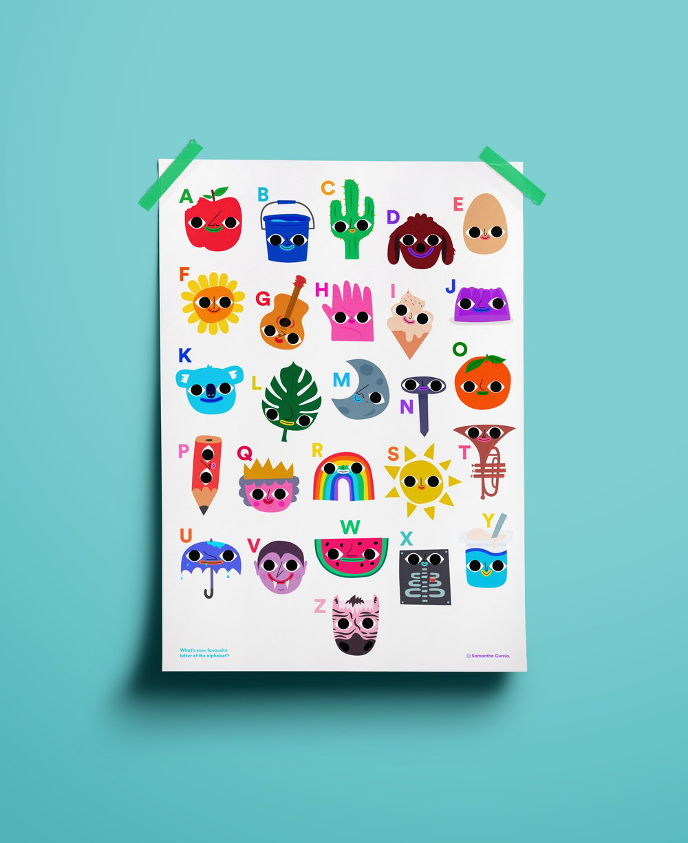 Image of A2 alphabet poster for kiddos