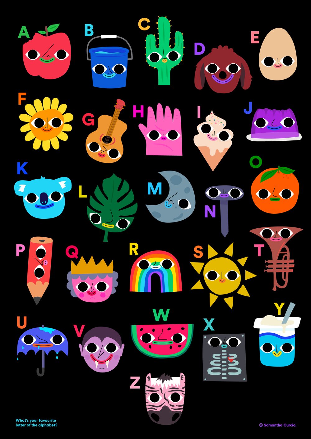 Image of A2 alphabet poster for kiddos