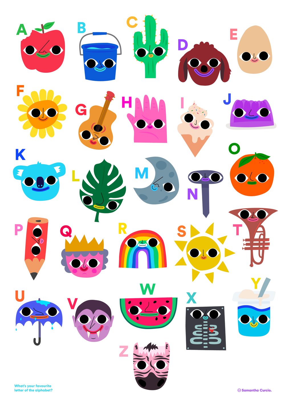 Image of A2 alphabet poster for kiddos