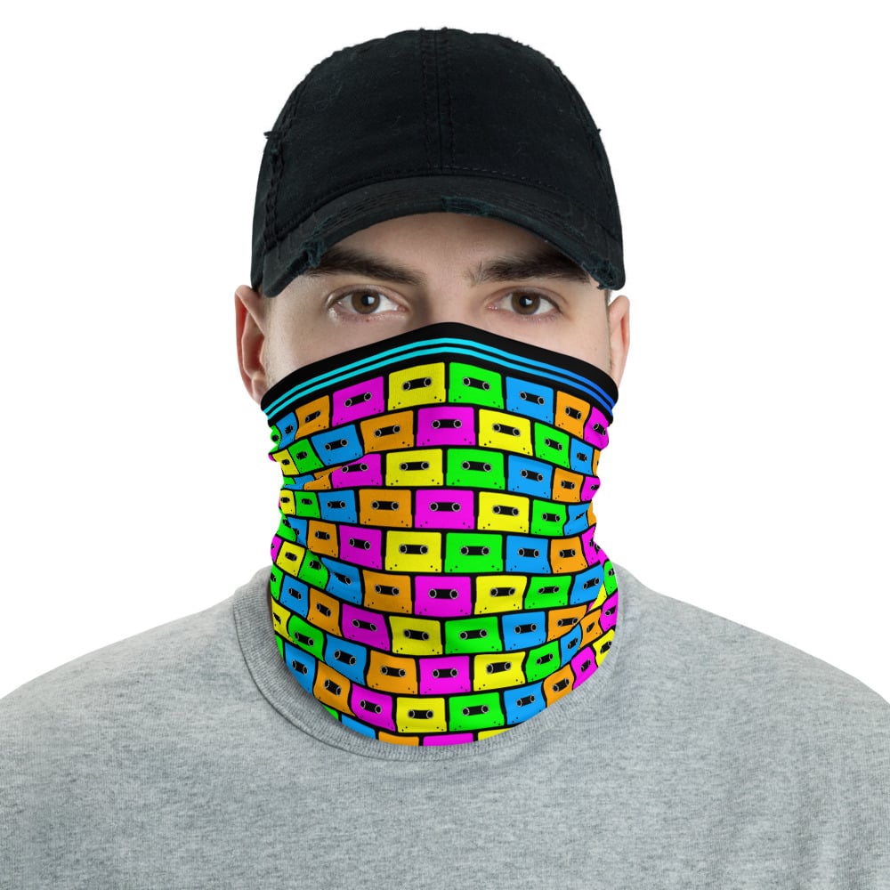 Image of Cassette Tape All-Over Print Neck Gaiter