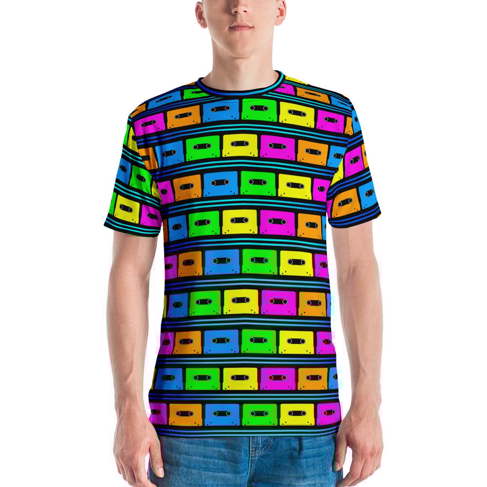 Image of Cassette Tape All-Over Print Men's Crew Neck T-Shirt