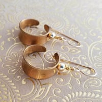 Image 2 of Brass Channel Hoop Earrings