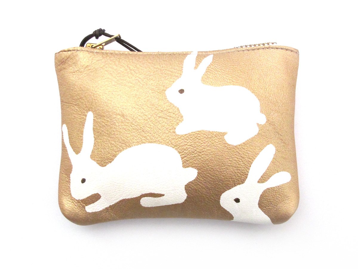 Image of Leather Gold Rabbit Purses