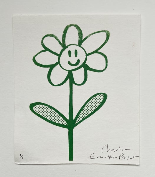 Image of Happy Flower Print by Charlie Evaristo-Boyce 