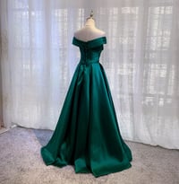 Image 2 of Dark Green Fashionable Sweetheart Off Shoulder Party Dress, Satin Evening Gowns