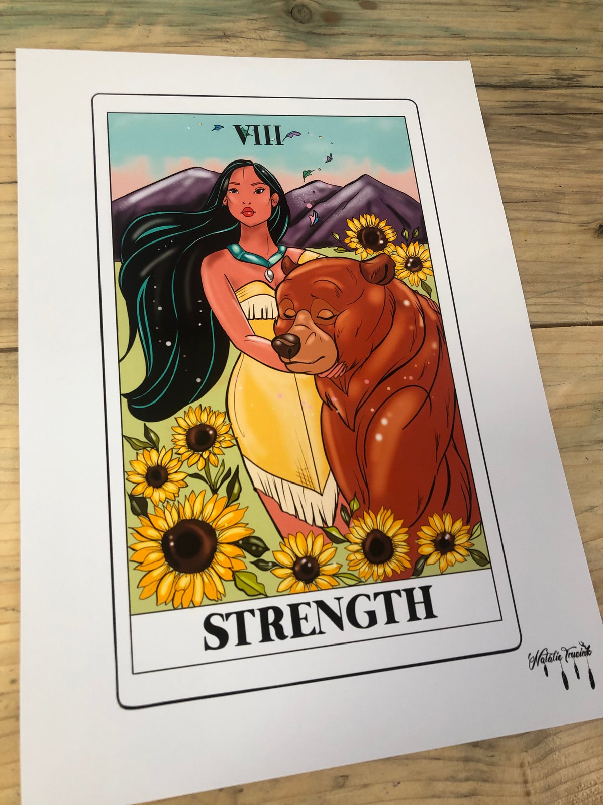 Strength - Pocahuntas Tarot print.