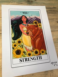 Image 2 of Strength - Pocahuntas Tarot print.