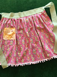 Image 1 of Adult Half Apron, Bright Pink Paisley and Floral