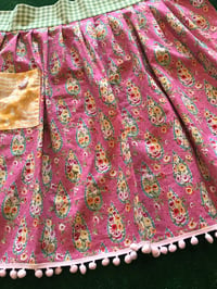 Image 2 of Adult Half Apron, Bright Pink Paisley and Floral