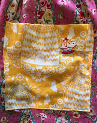 Image 3 of Adult Half Apron, Bright Pink Paisley and Floral