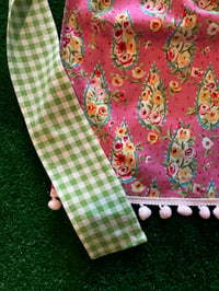 Image 4 of Adult Half Apron, Bright Pink Paisley and Floral