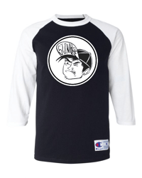 Image 1 of Unisex Stinkeye White/Black Baseball Tee
