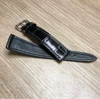 Image 2 of Hand-stitched Glazed Black Alligator watch strap