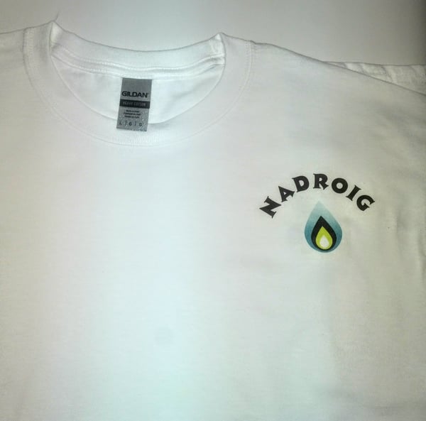 Image of NaDroig T-Shirts (Pocket Style) (White) Fire & Water