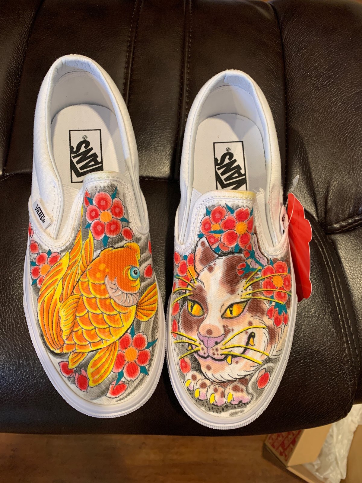 HAND PAINTED CLASSIC SLIP ON VANS BY 