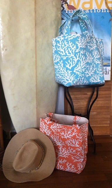 Mandarin Splendor Coral Tote Bag, Beach Tote, Market Bag, Large Tote Bag 