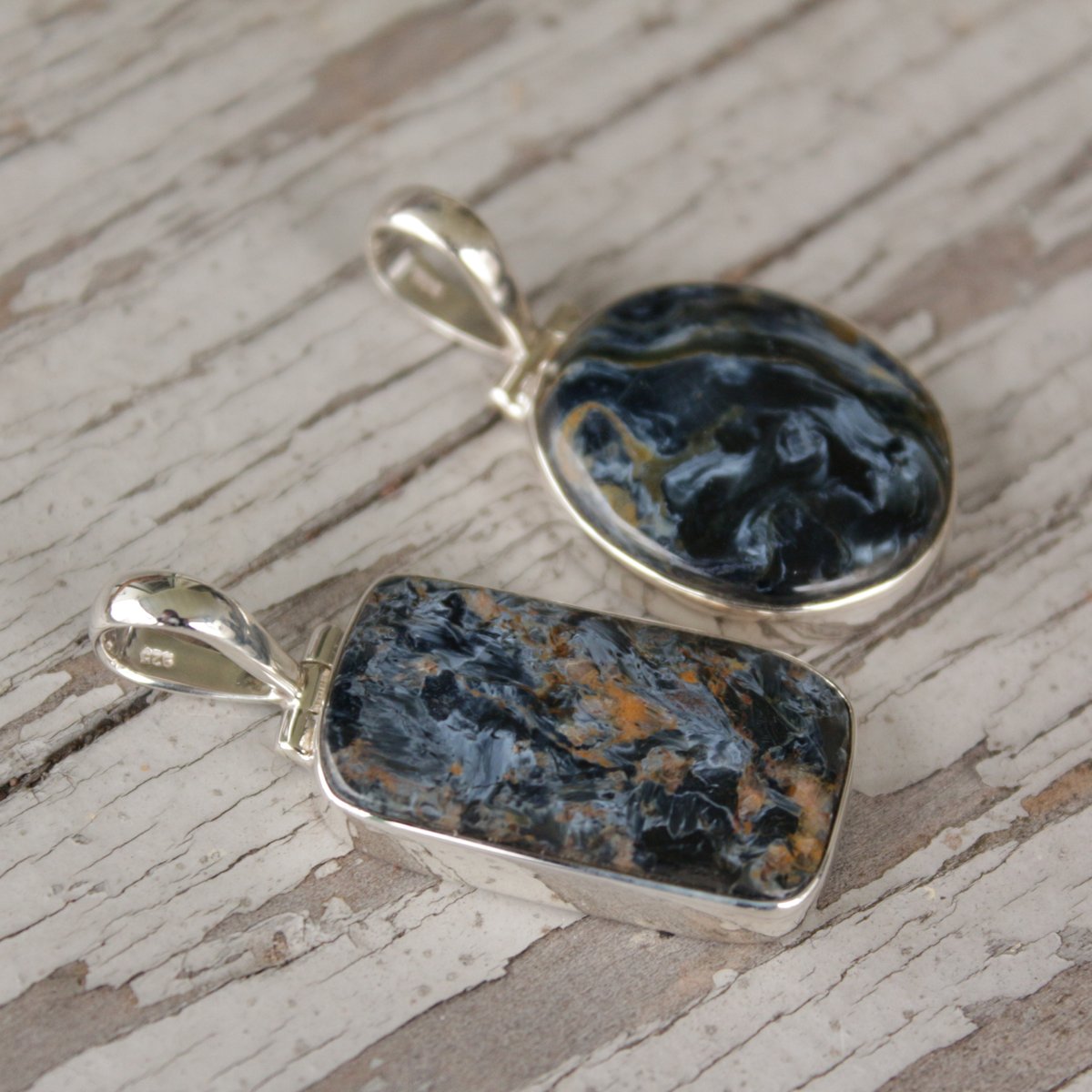 Image of Petra - Pietersite Pendants in Sterling Silver