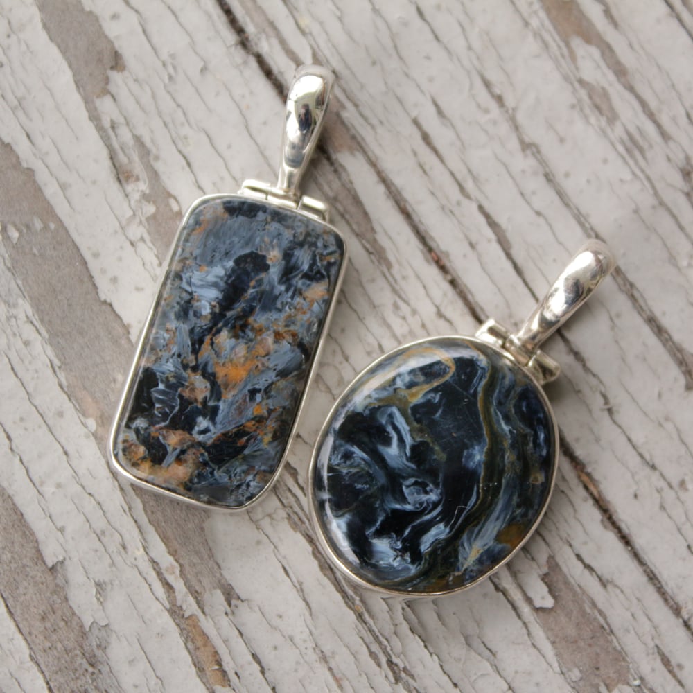 Image of Petra - Pietersite Pendants in Sterling Silver