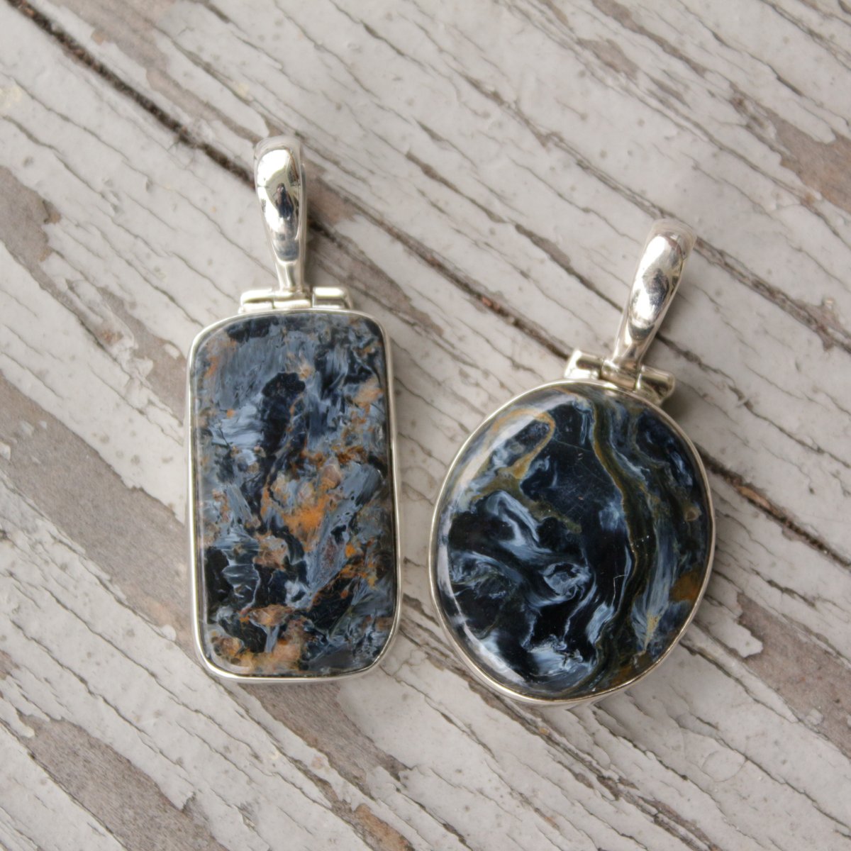 Image of Petra - Pietersite Pendants in Sterling Silver