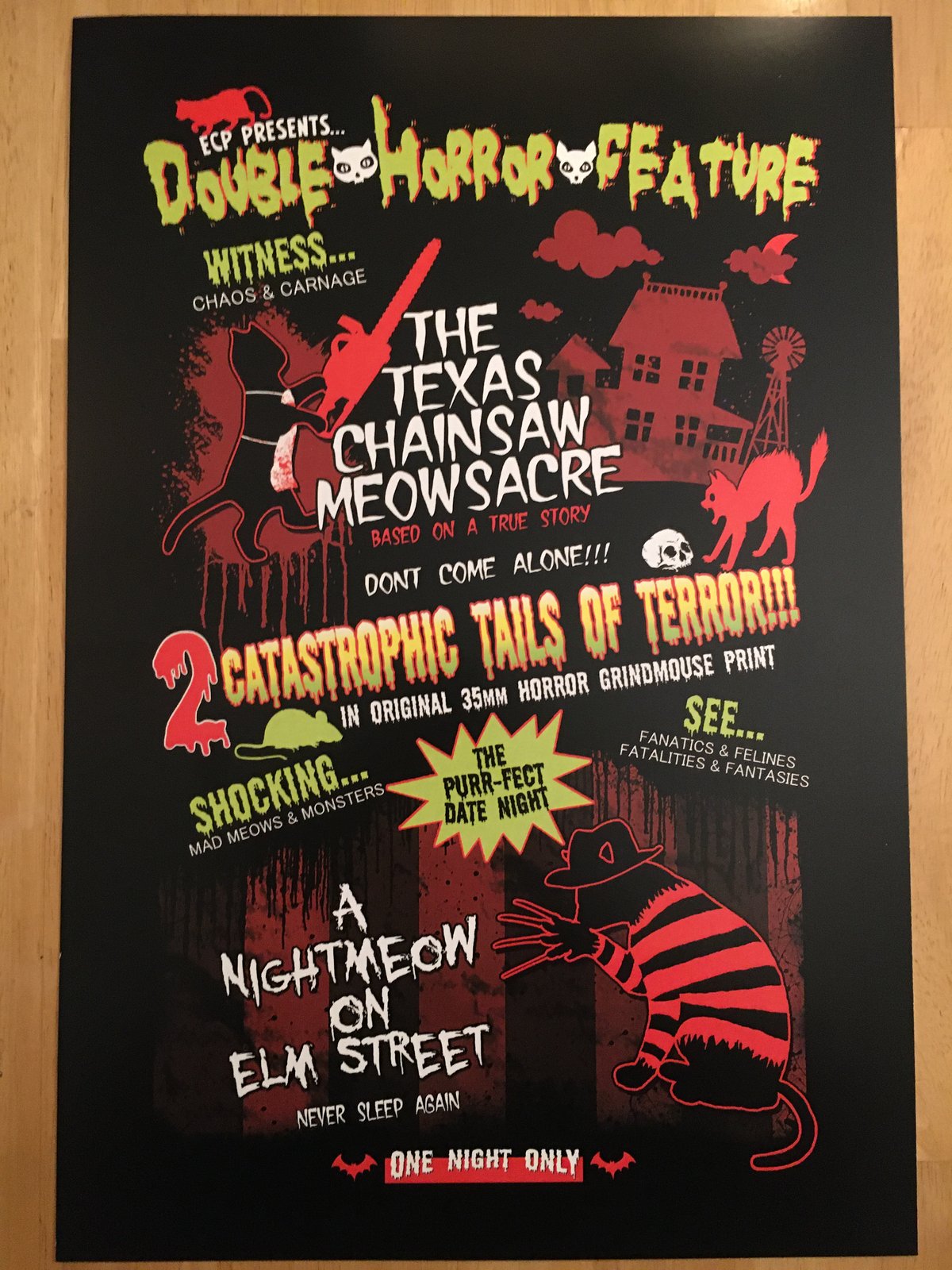 Texas Chainsaw Meowsacre/ Nightmeow On Elm St. Limited Print