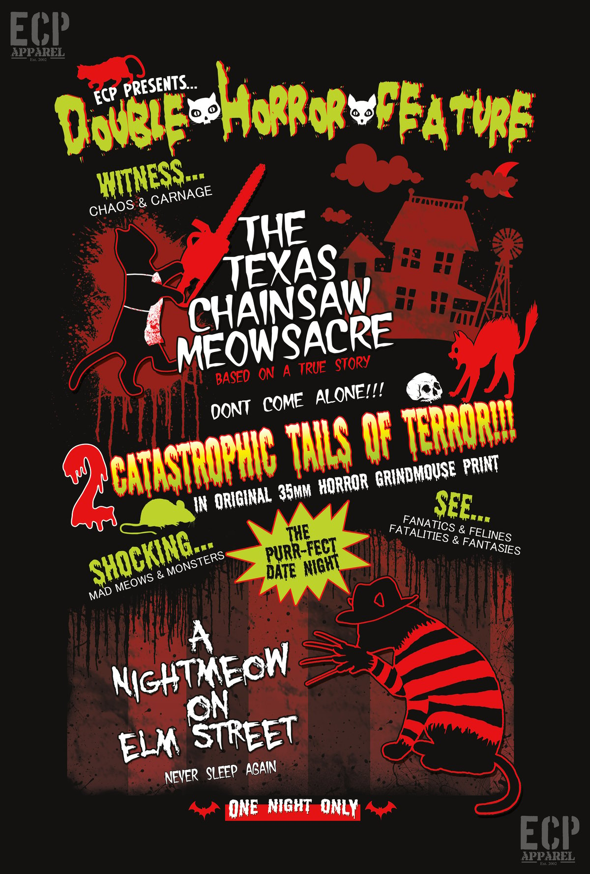 Texas Chainsaw Meowsacre/ Nightmeow On Elm St. Limited Print
