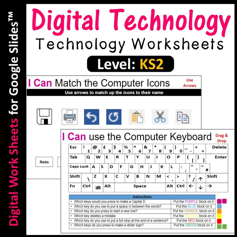 Image of Digital Technology Computer Worksheets Distance Learning