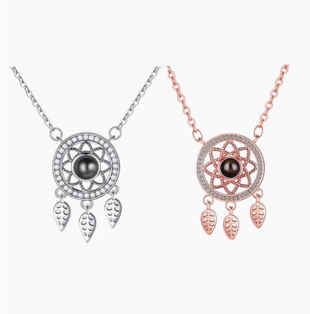 Image of Dream catcher “I Love You” 100 languages necklace 