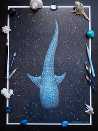 Image 1 of The Wanderer Whale Shark Magical Fine Art Print