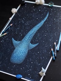 Image 3 of The Wanderer Whale Shark Magical Fine Art Print